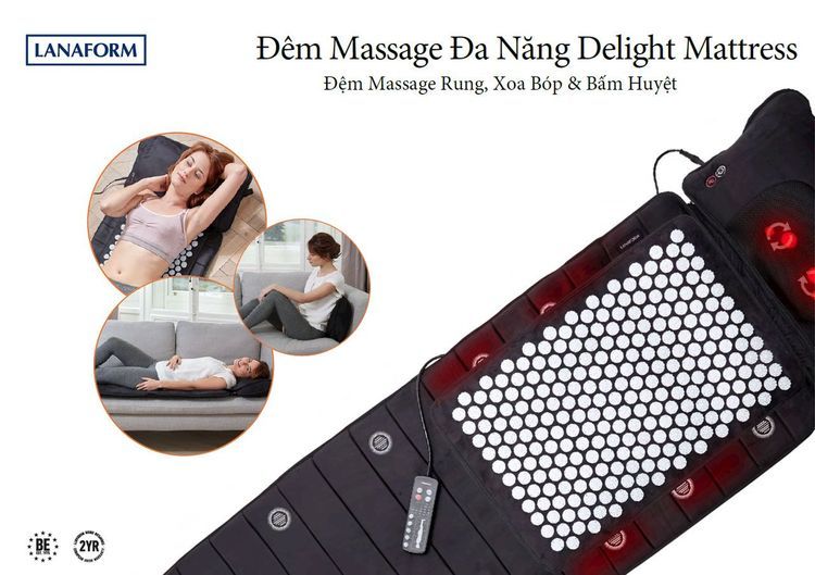 No. 6 - Đệm Massage Toàn Thân Có Gối Xoa Bóp Hồng Ngoại Lanaform Delight LA110316 - 2