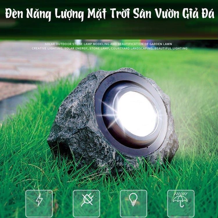 No. 7 - Đèn LED Giả Đá Vuông Năng Lượng Mặt Trời - 2