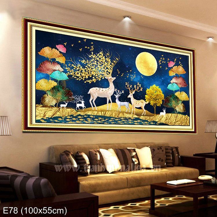 No. 7 - Tranh thêu Chữ Thập Hươu Nai Tài LộcHH0888 - 6