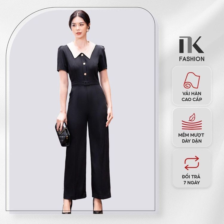 No. 1 - Jumpsuit Nữ Áo Cổ Sen Tay NgắnNKBD2203021 - 1