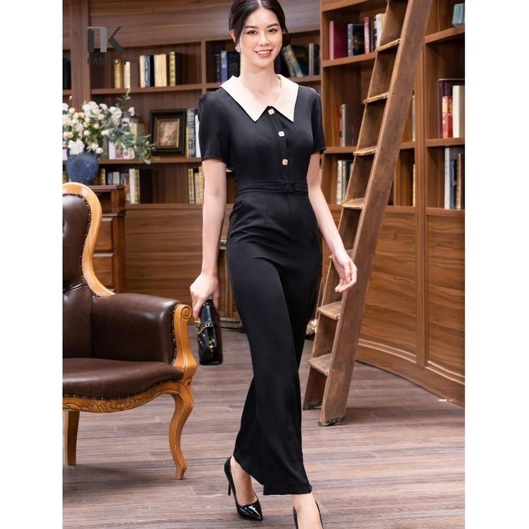 No. 1 - Jumpsuit Nữ Áo Cổ Sen Tay NgắnNKBD2203021 - 5