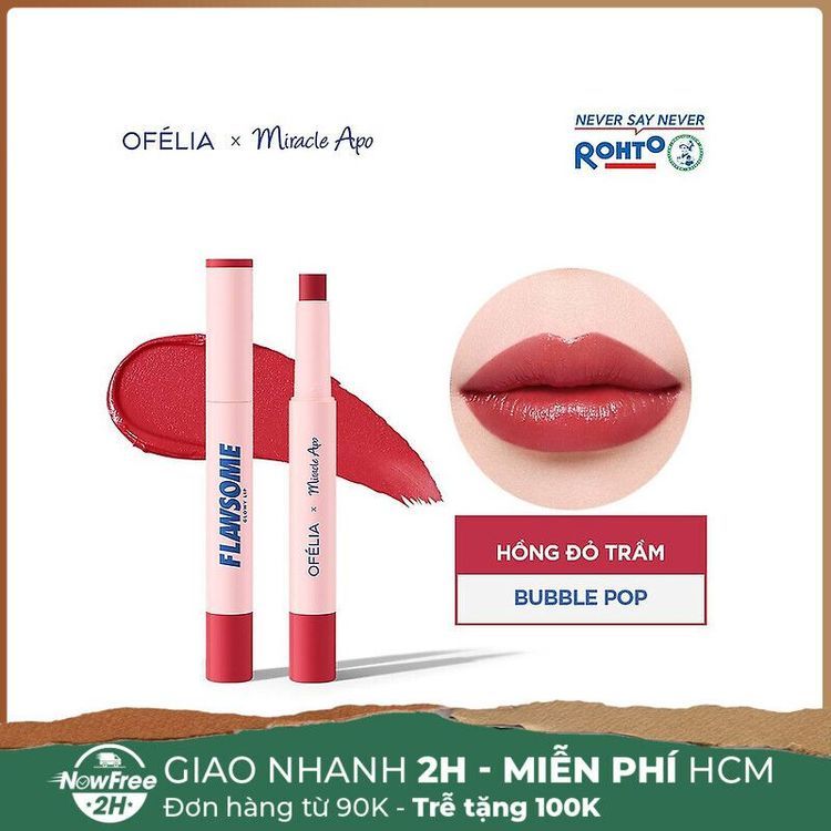 No. 7 - Son Môi Ofélia x Miracle Apo Flawsome Glow LipBubble Pop - 1