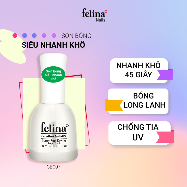 No. 1 - Sơn Móng Top Coat Dạng Bóng Siêu Nhanh Khô Felina - 4