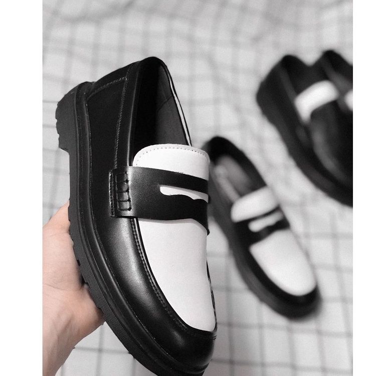 No. 7 - Giày Penny Loafer Đen Trắng Nữ - 4