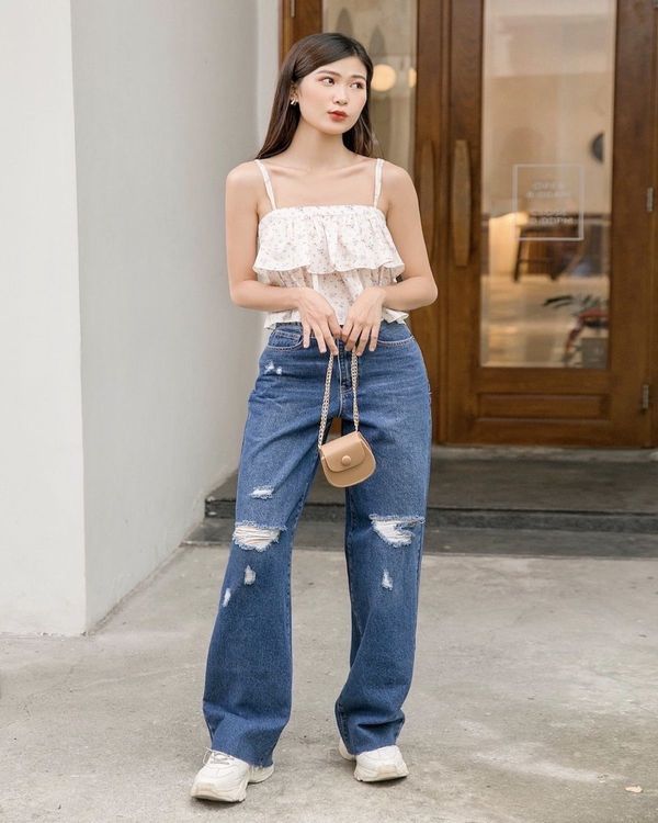 No. 6 - Quần Jeans Suông MIEU Mài Rách - HJN03 - 2