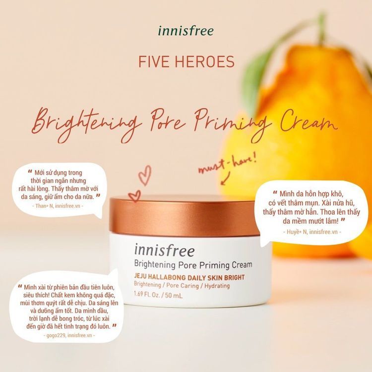 No. 3 - Kem Dưỡng innisfree Brightening Pore Priming Cream - 1