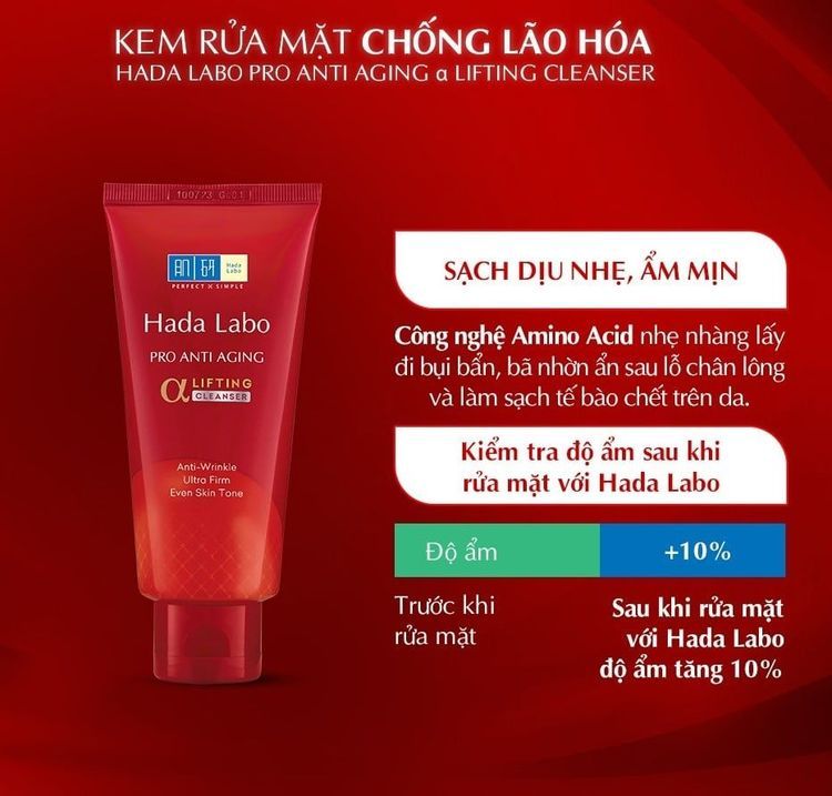 No. 4 - Sữa Rửa Mặt Cải Thiện Da Lão Hoá Da Hada Labo Pro Anti Aging α Lifting Cleanser - 2
