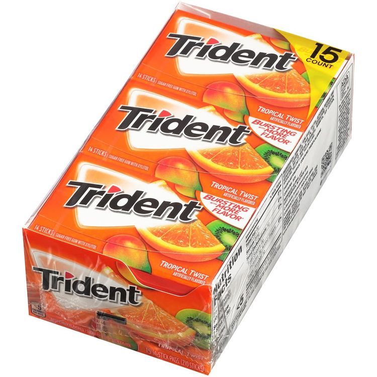 No. 2 - Kẹo Cao Su Không Đường Trident Tropical Twist - 2
