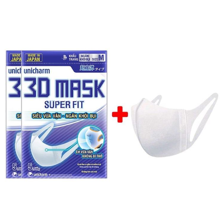 No. 5 - Khẩu Trang Trắng 3D Mask Unicharm Super Fit - 5