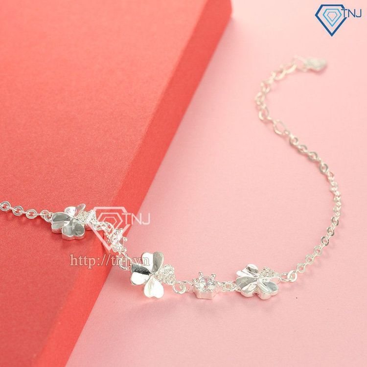 No. 3 - Lắc Tay Bạc Nữ Cỏ 4 Lá May Mắn TNJLTN0092 - 2