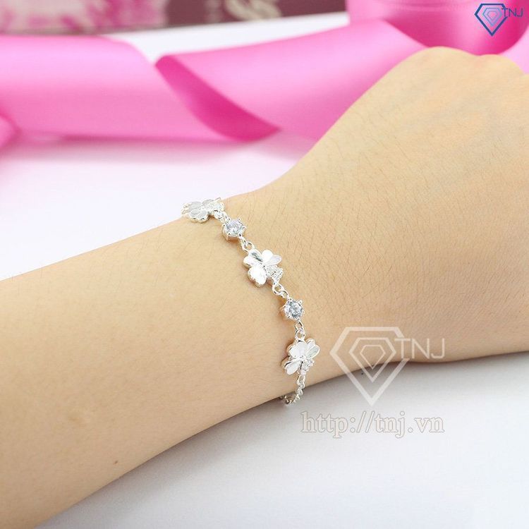 No. 3 - Lắc Tay Bạc Nữ Cỏ 4 Lá May Mắn TNJLTN0092 - 3