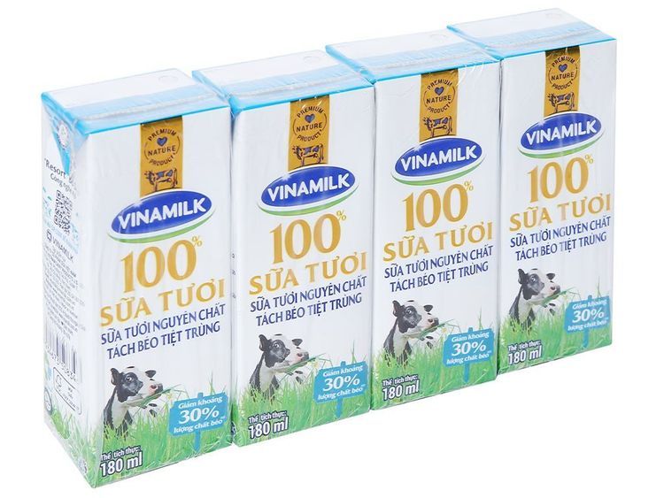 No. 2 - Sữa Tươi Tiệt Trùng Vinamilk 100% Tách Béo Không Đường - 4