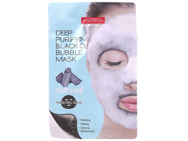 No. 9 - Mặt nạ sủi bọt than hoạt tính Purederm Deep Purifying Black O2 Bubble Mask - 1