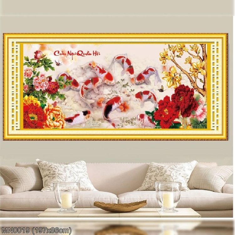 No. 2 - Tranh Thêu Chữ Thập Cửu Ngư Quần Hội - 2