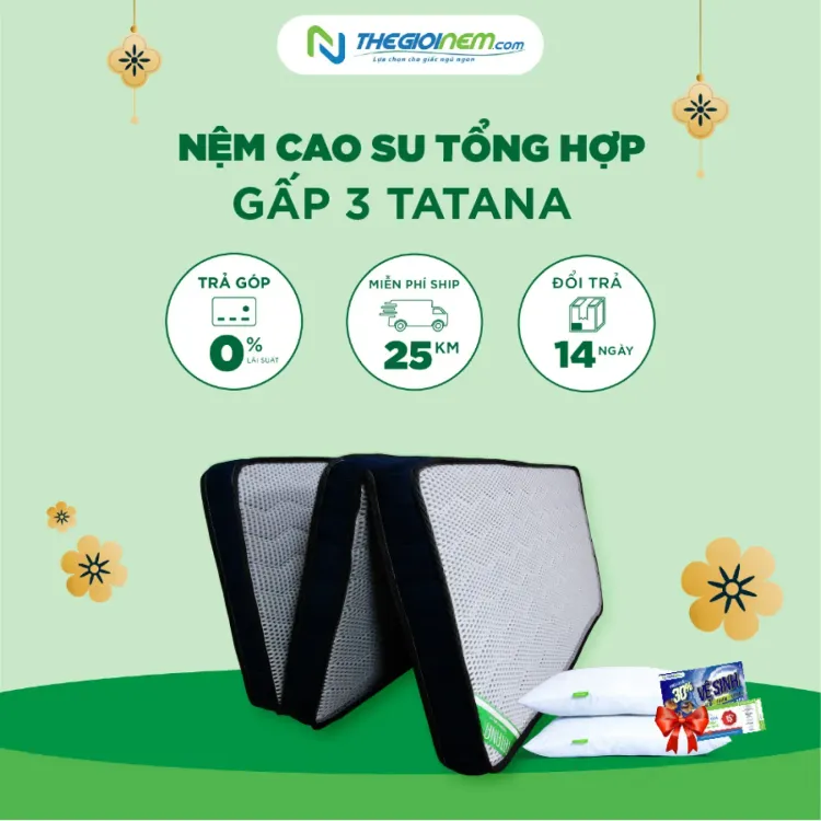 No. 7 - Nệm Cao Su Tổng Hợp Gấp 3 TATANA - 1