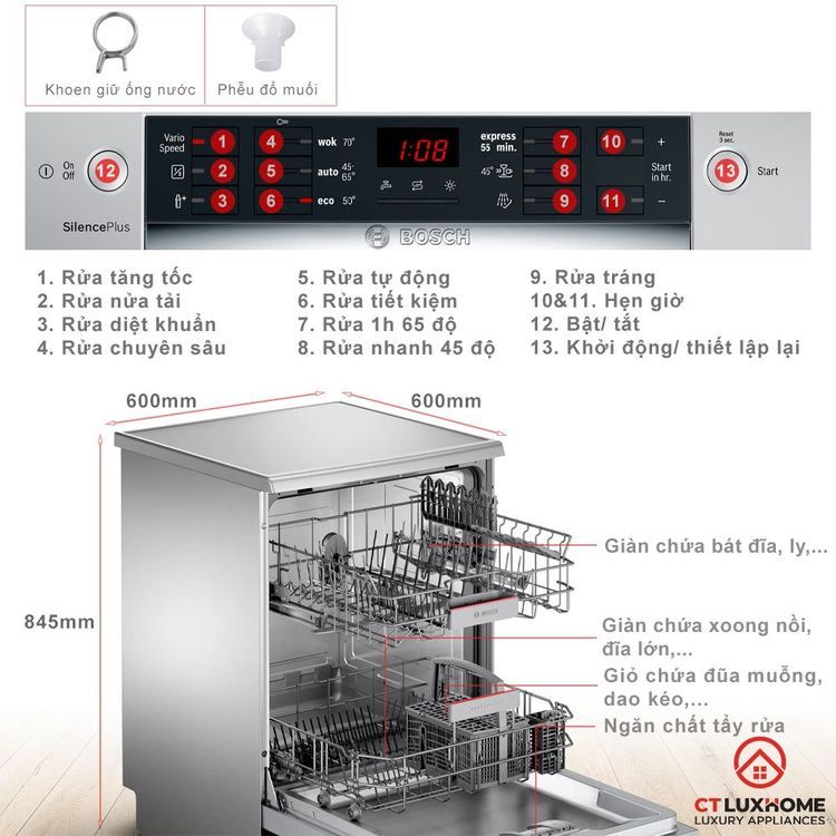 No. 5 - Máy Rửa Chén Bosch SMS46GI01P - 6