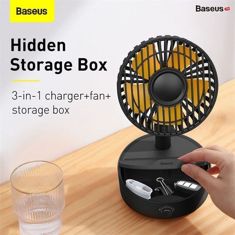 No. 1 - Quạt Để Bàn Thông Minh Baseus Hermit Desktop Wireless ChargerLVP006-EU-BK - 5