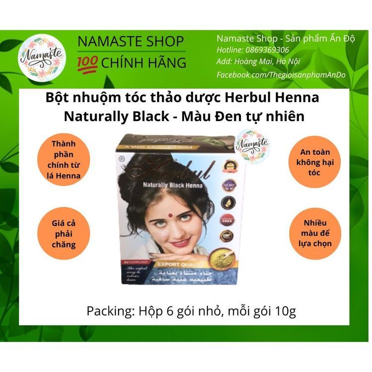 No. 5 - Thuốc Nhuộm Tóc Thảo Dược Herbul Naturally Black Henna - 6