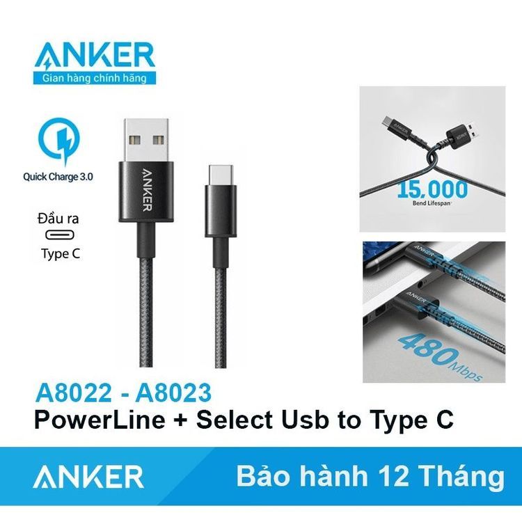 No. 1 - Cáp Anker USB Type C PowerLine Select+A8022 / A8023 - 3