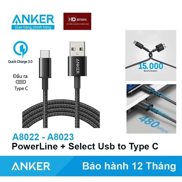 No. 1 - Cáp Anker USB Type C PowerLine Select+A8022 / A8023 - 2