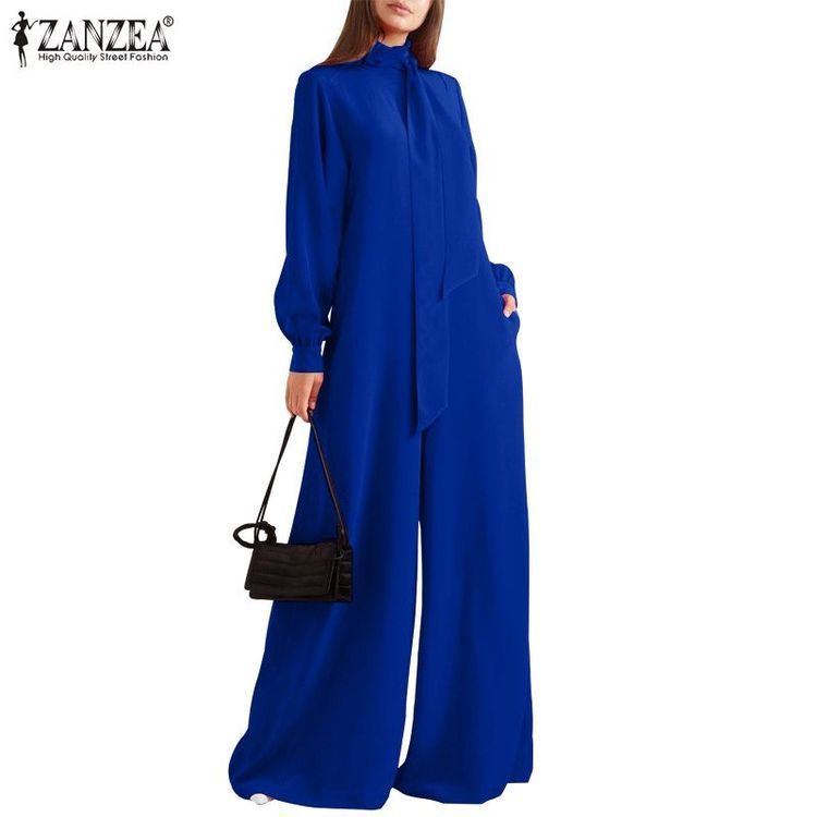 No. 5 - Jumpsuit tay lửng ống rộng ZANZEA - 6