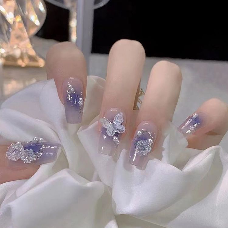 No. 5 - YADORNOS Set 24 Móng Tay Giả Phối Hình Bướm 3D - 5