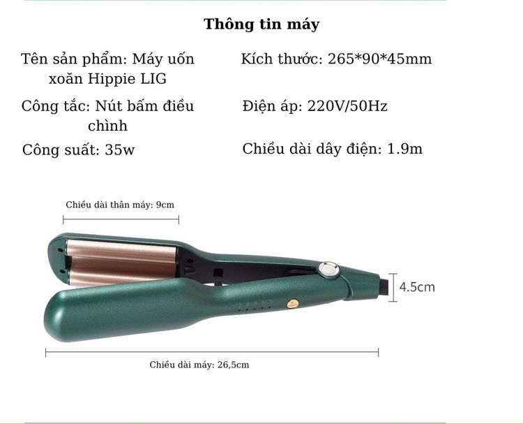 No. 8 - LIG Máy Làm Xoăn Sóng Nước Hippie LIG 3 Trục - 5