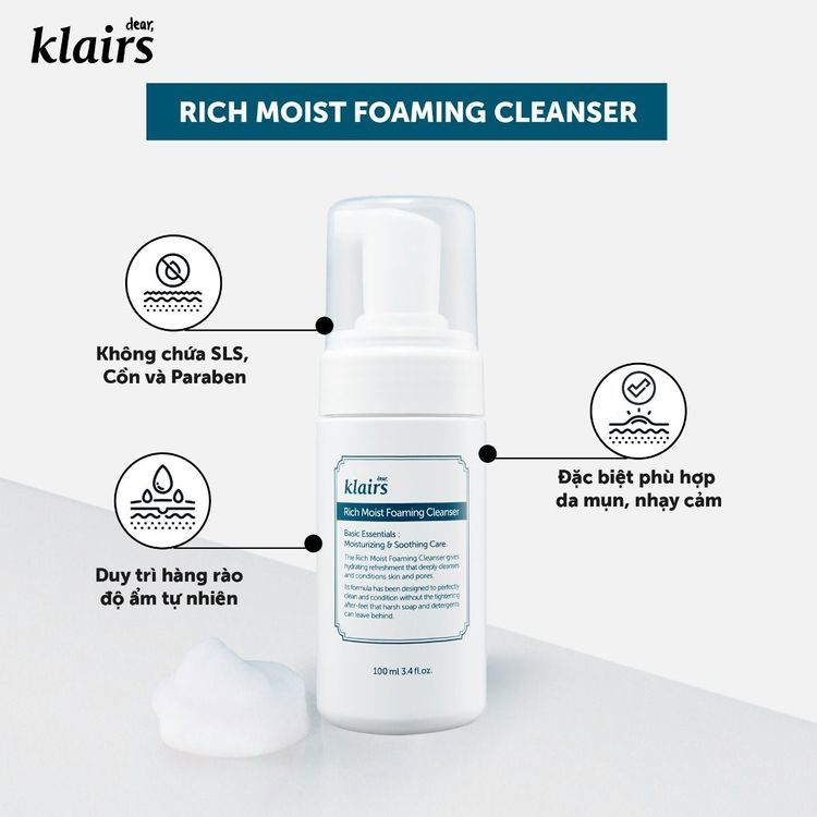No. 8 - Sữa rửa mặt Klairs Rich Moist Foaming - 2
