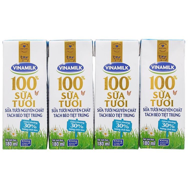 No. 2 - Sữa Tươi Tiệt Trùng Vinamilk 100% Tách Béo Không Đường - 5