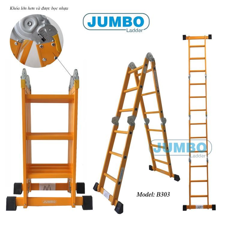 No. 1 - Thang Nhôm Gấp 4 Đoạn Jumbo LadderB303 - 1