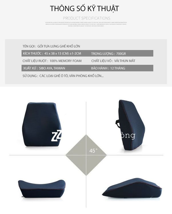 No. 1 - Gối Tựa Lưng ZURI PILLOW BL200 - 4