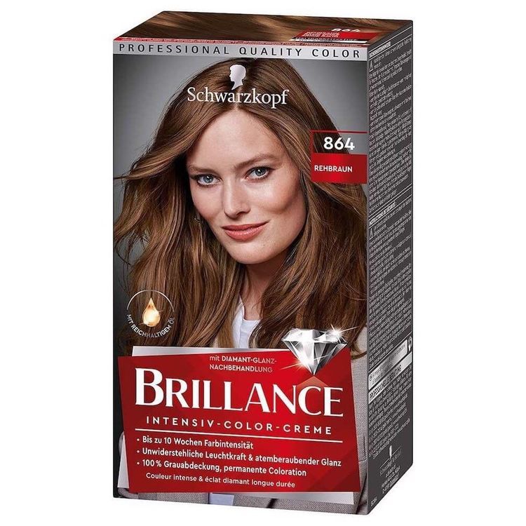 No. 5 - Schwarzkopf Brilliance - Màu 864 Fawn Brown - 1
