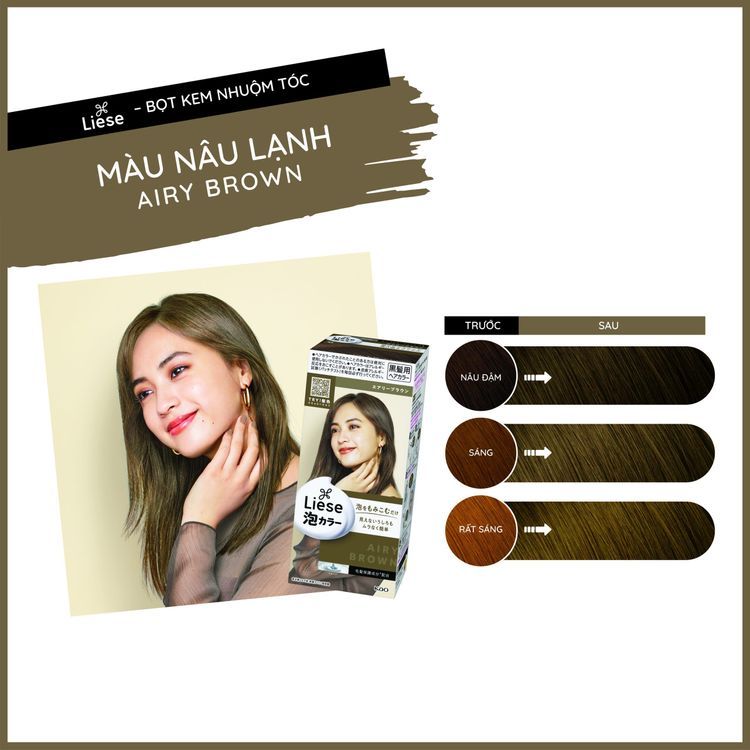 No. 7 - Thuốc Nhuộm Tóc Dạng Bọt Liese Prettia - Màu Airy Brown - 1