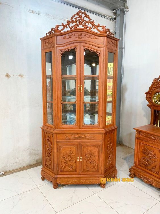 No. 6 - Tủ Rượu Góc Gỗ Hương - 1