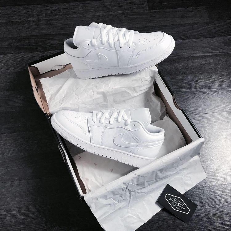 No. 1 - Giày Nike Air Jordan 1 Low Triple White553558-130 - 4